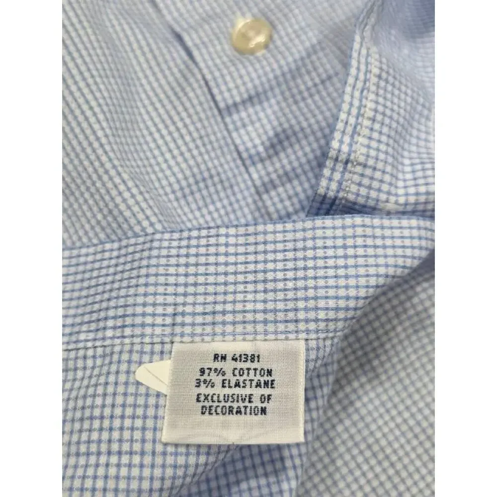 Polo Ralph Lauren blue cotton check shirt button down w/ logo Large A005922